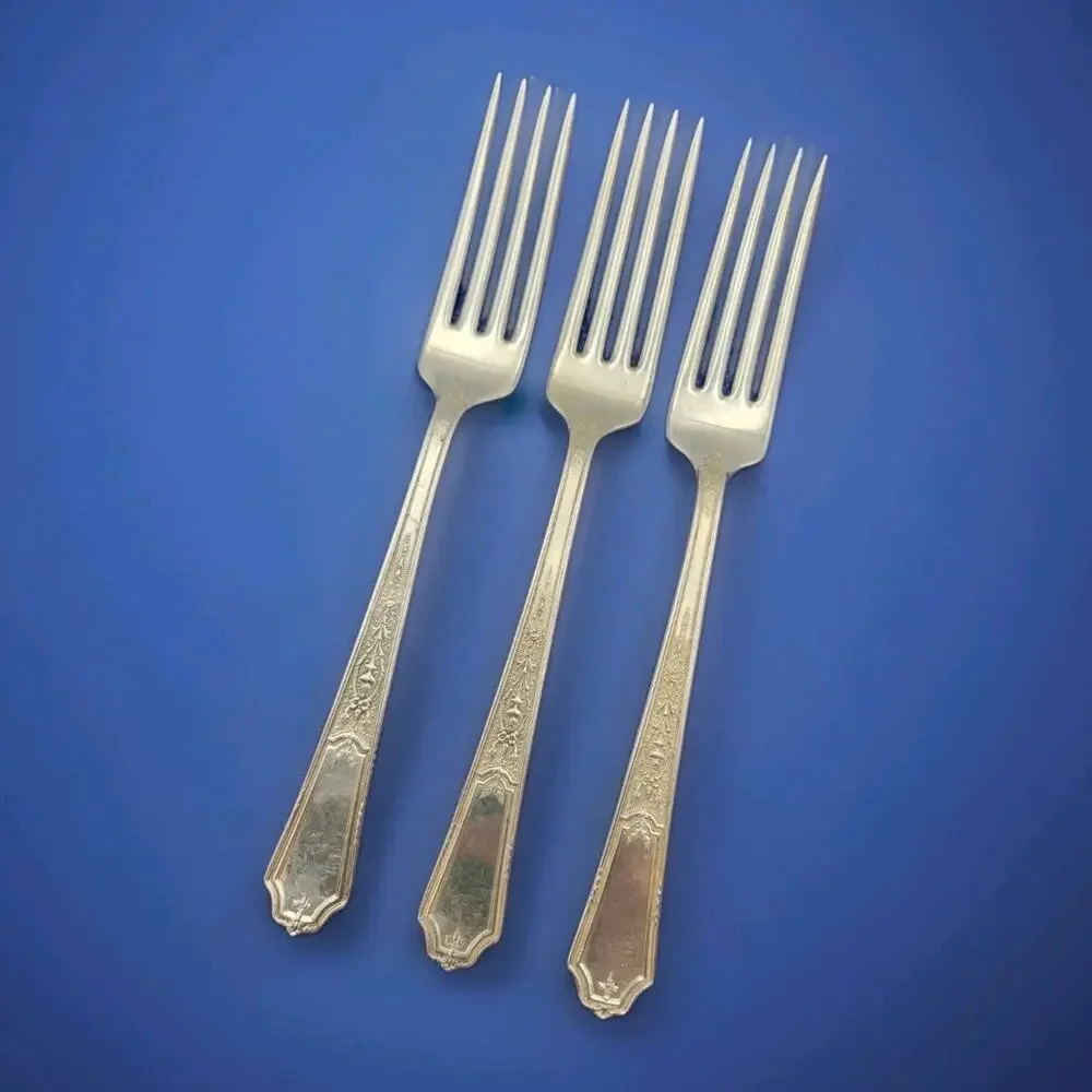 1847 Rogers Bros Ancestral Silverplate Set of 3 Dinner Fork Discontinued